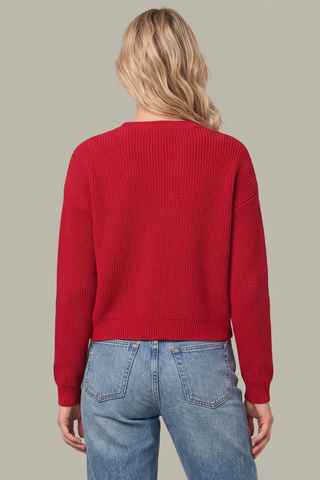 Daphne Cropped Cotton Pullover - True Red 525 America 110039907