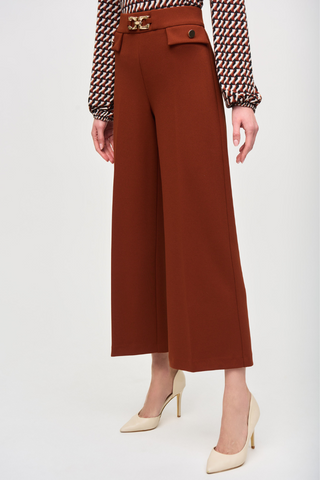 Ribkoff 243055 Scuba Crepe Wide-Leg Pull-On Cropped Pants