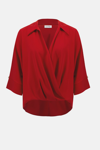 Ribkoff Woven Twill Boxy Wrap Top 254031