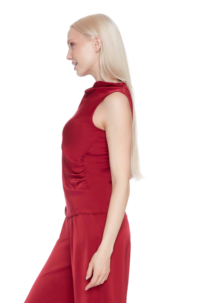 ILTM Veronica Belize Satin Sleeveless Top - Lava 258010
