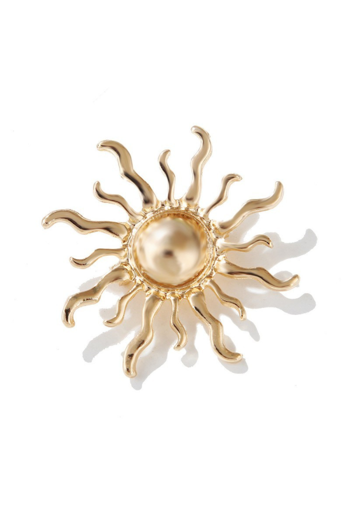 Vintage Elegant Sunburst Brooch Pin
