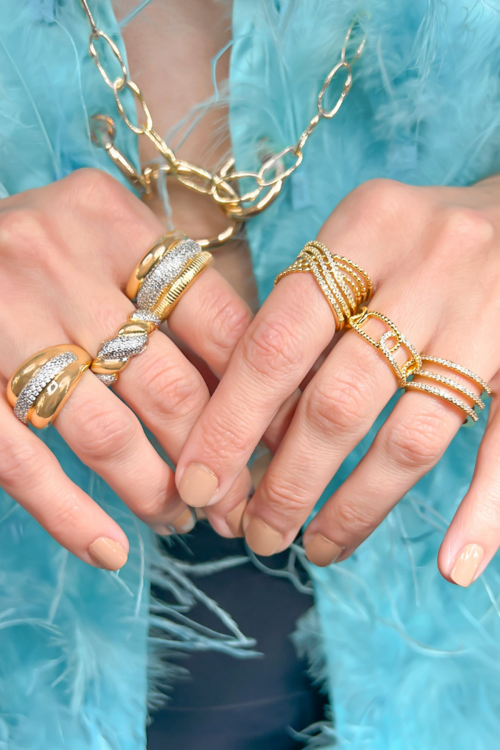 OMGBlings B3R005 - Two Tone Twisted Ring