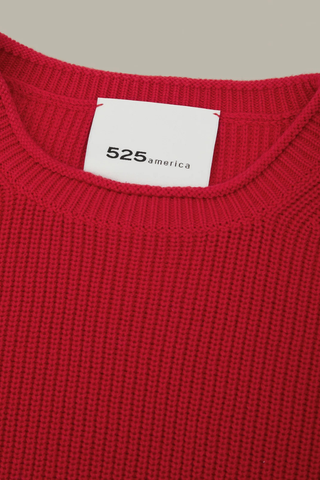 Daphne Cropped Cotton Pullover - True Red 525 America 110039907