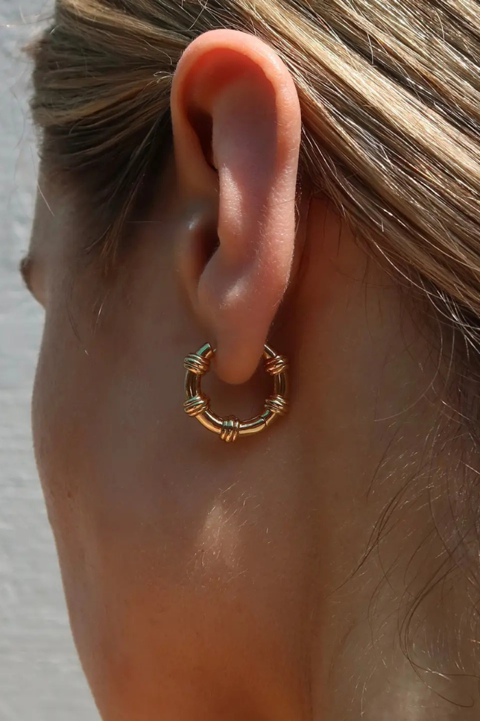 Mod + Jo Sable Notched Hoops - Gold