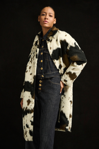 Ribkoff 264944 Faux Fur Cow Print Coat