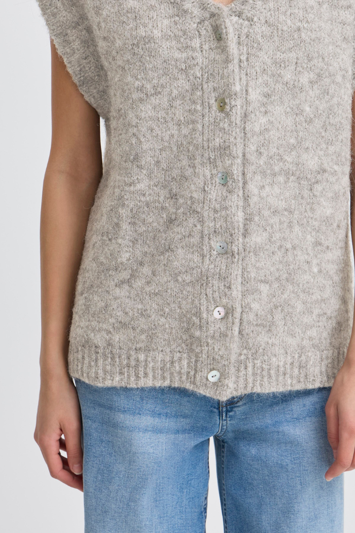 ICHI IHBelablue Button Front Sweater Vest 20124197