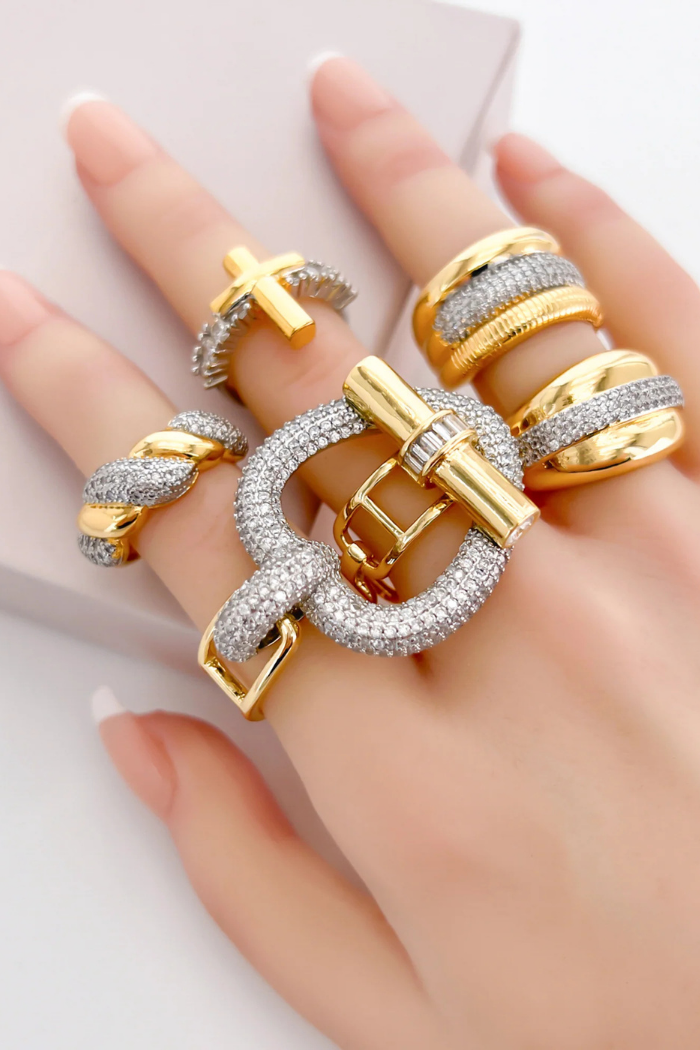 OMGBlings B3R005 - Two Tone Twisted Ring