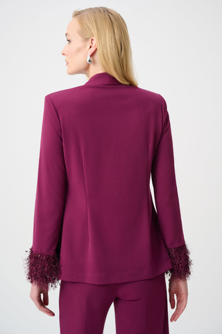 Scuba Crepe Fitted Blazer With Fringe Ribkoff 263714