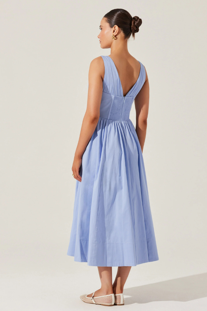 Maili Corset Poplin Midi Dress