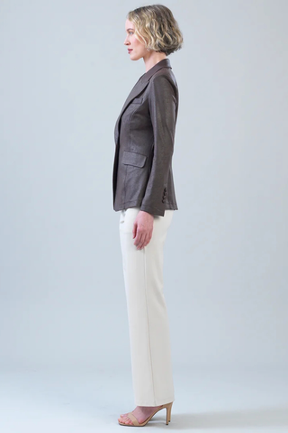 Liquid Leather Signature Pocket Blazer - Brown Clara Sunwoo JK124