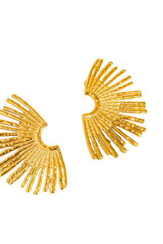 Flânerie Bisous 18K Gold Non-Tarnish Sunburst Earrings