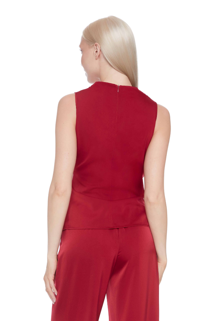 ILTM Veronica Belize Satin Sleeveless Top - Lava 258010