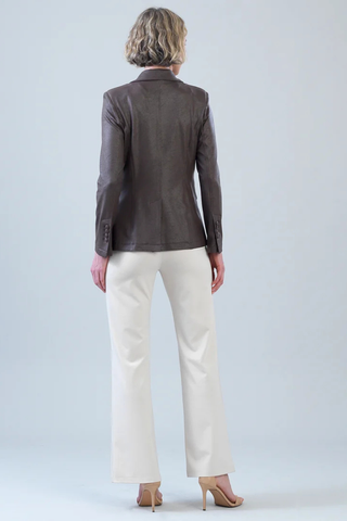 Liquid Leather Signature Pocket Blazer - Brown Clara Sunwoo JK124