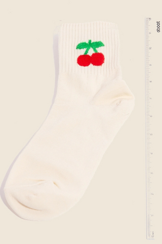 Anarchy Street Cherry Embroidered Socks