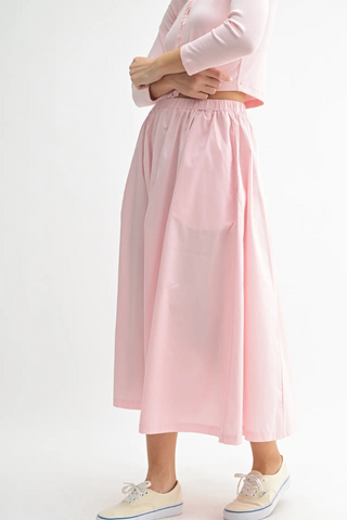 Mono B Spring Breeze Cardigan & Skirt Set - Chalk Pink