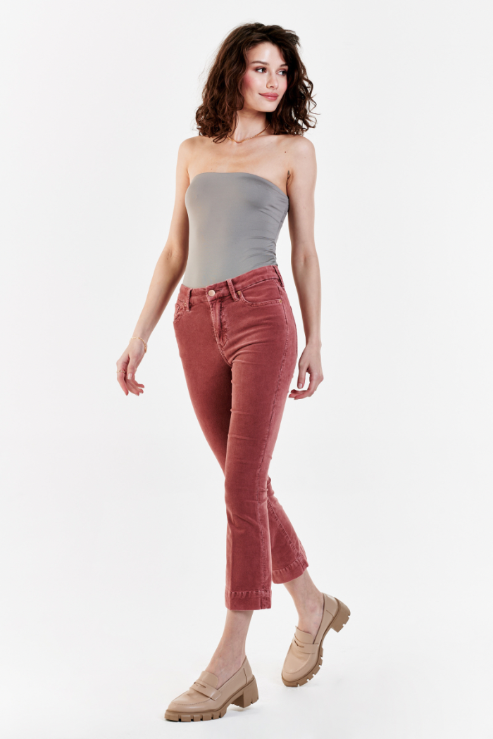 Jeanne Super High Rise Cropped Flare Cords