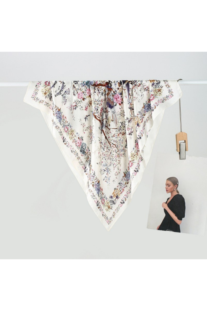 Josslyn Large Floral Garden Print Bandana Scarf