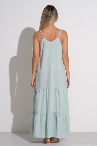 Elan V-Neck Tiered Maxi Dress LI5981