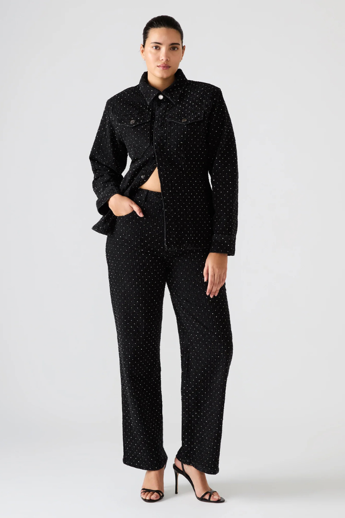 Steve Madden Avaline Crystal Jean - Black BP403668