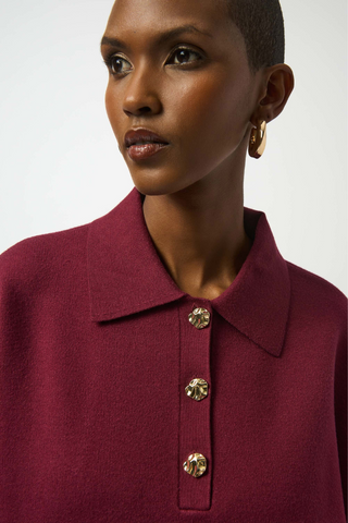 Ribkoff Sweater Knit Boxy Pullover With Polo Collar 253962