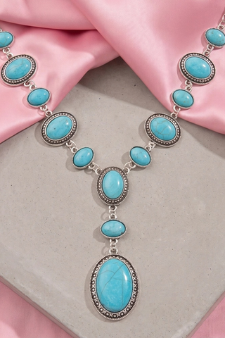 Western Turquoise Concho Station Y Necklace Anarchy Street 19212