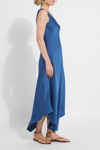Lyssé Sakura Bias Handkerchief Dress - Palermo Blue 40-3858-M4