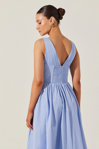 ASTR Maili Corset Poplin Midi Dress
