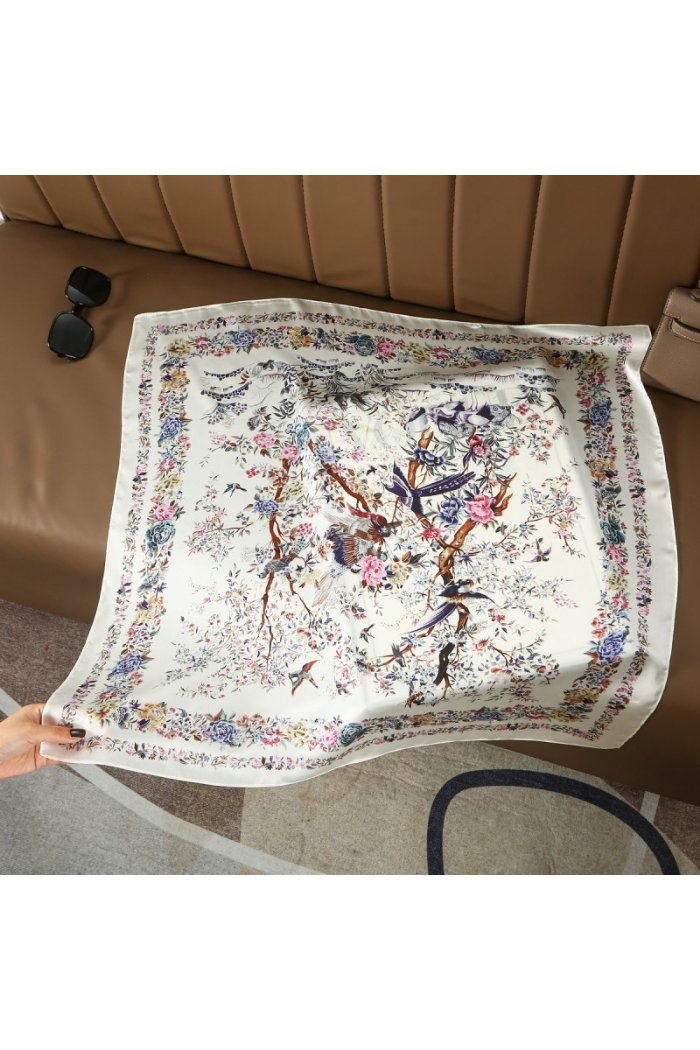 Josslyn Large Floral Garden Print Bandana Scarf