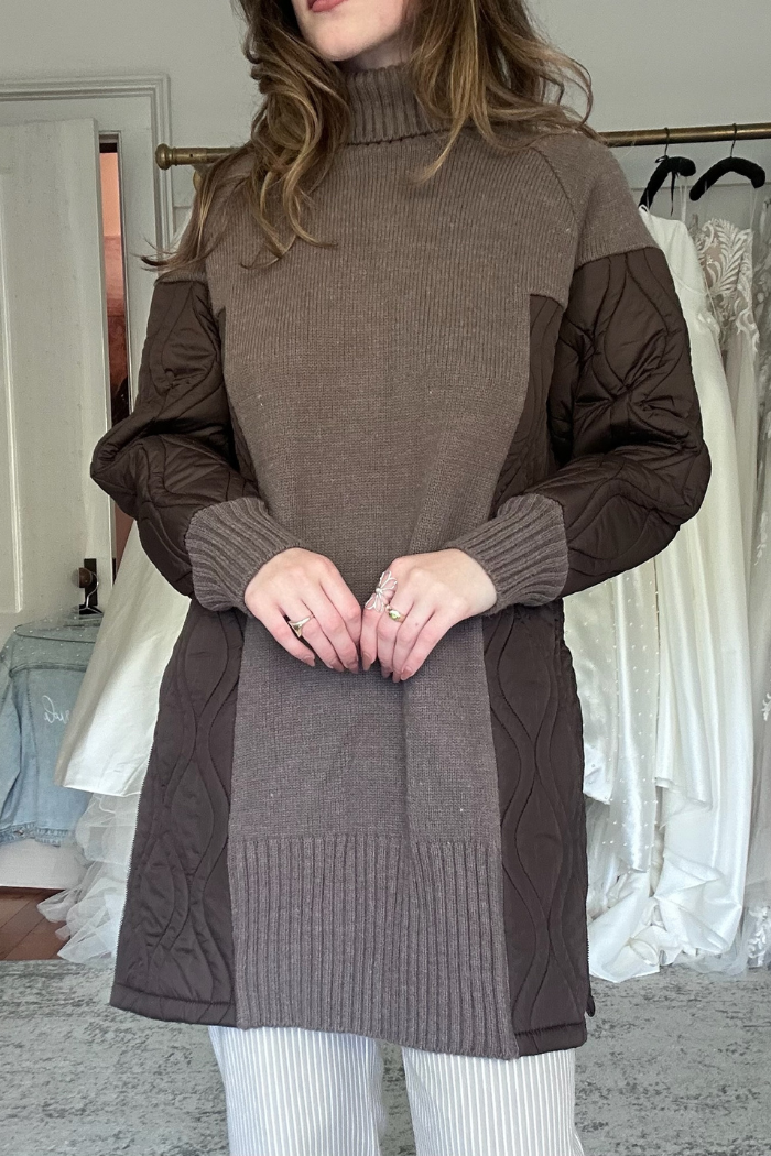 AMS Pure Cairo Sweater Dress Taupe