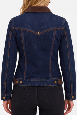 Classic Trucker Jacket with Velvet Details Liverpool LM1D72CHF