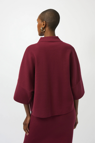 Ribkoff Sweater Knit Boxy Pullover With Polo Collar 253962