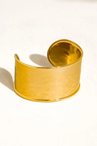 Flânerie by MAIQ Calric 18K Gold Non-Tarnish Wide Statement Cuff Bracelet