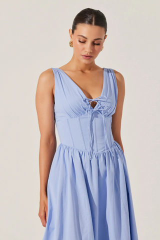 ASTR Maili Corset Poplin Midi Dress