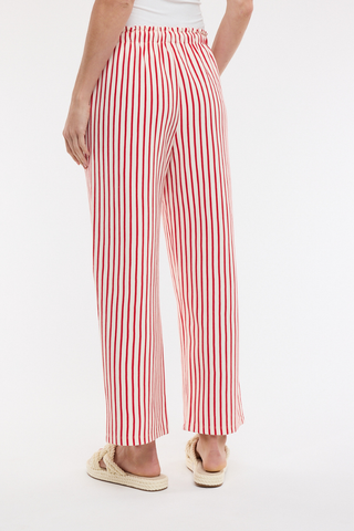 Wishlist Striped Knit Drawstring Pants WL25-11710 White/Red