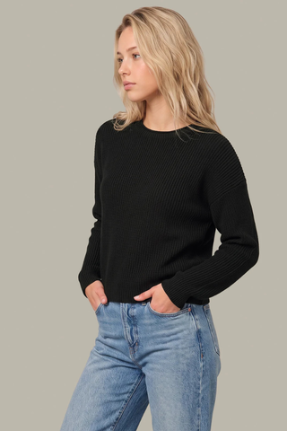 Daphne Cropped Cotton Pullover - Black 525 America 110039907