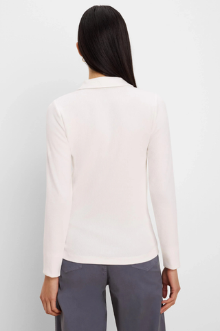 Perfect Knit Rib Polo - Paper White