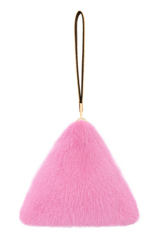 Jayley Pyramid Faux Fur Bag - Pink