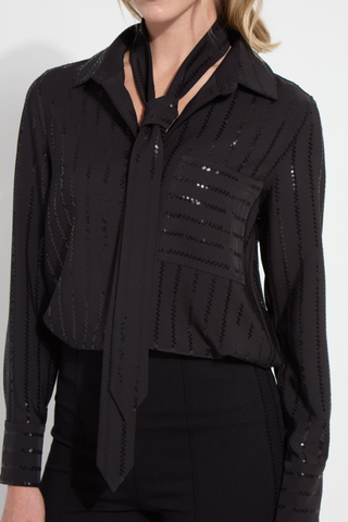 Tatiana Striped Sequin Shirt Lyssé 23-4028-M4