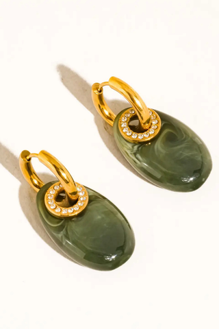 Flânerie Canari 18K Gold Non-Tarnish Resin Hoop Earrings