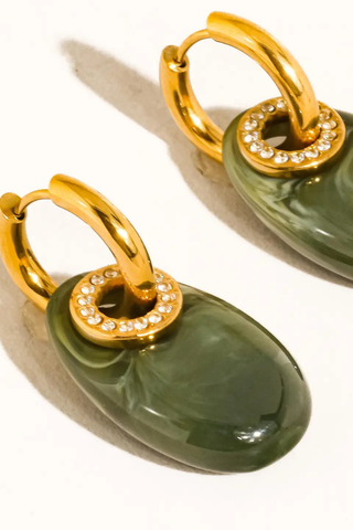 Flânerie Canari 18K Gold Non-Tarnish Resin Hoop Earrings