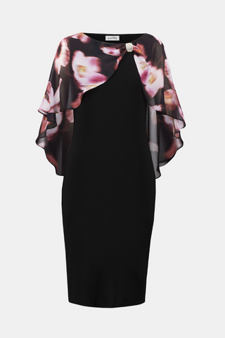 Ribkoff Recycled Floral Chiffon & Silky Knit Layered Dress 254164