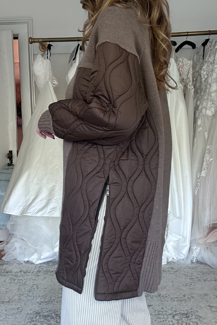 AMS Pure Cairo Sweater Dress Taupe