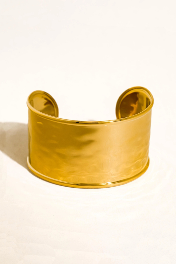 Flânerie by MAIQ Calric 18K Gold Non-Tarnish Wide Statement Cuff Bracelet