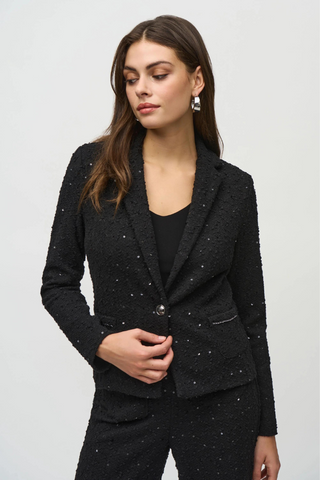 Ribkoff 244203 Sequin Bouclé Blazer with Chain Trim Detail