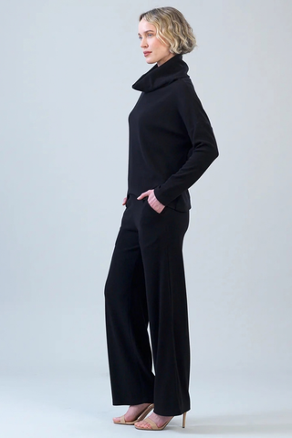 Lounge Knit - Wide Leg Pocket Pant - Black Clara Sunwoo P21W1