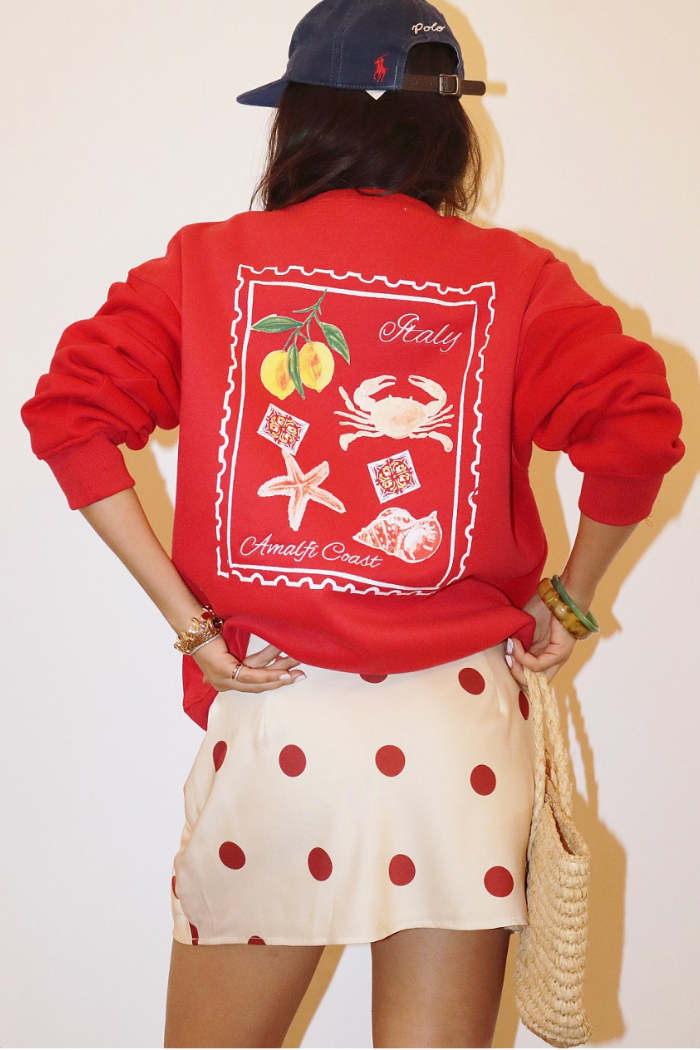 Amalfi Coast Sweatshirt | Tomato Red