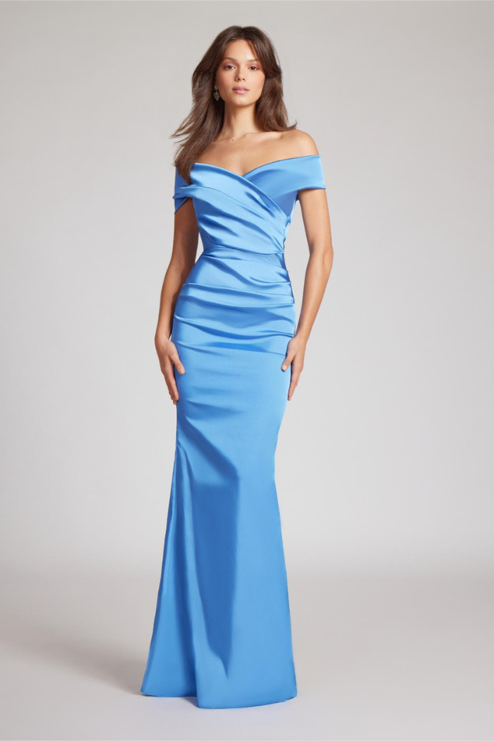 Off The Shoulder Stretch Satin Gown