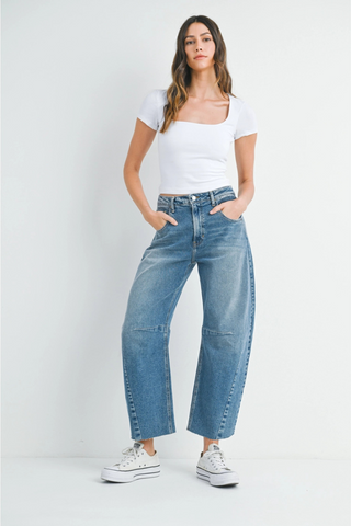 Just Black Denim The Seamed Barrel Jean