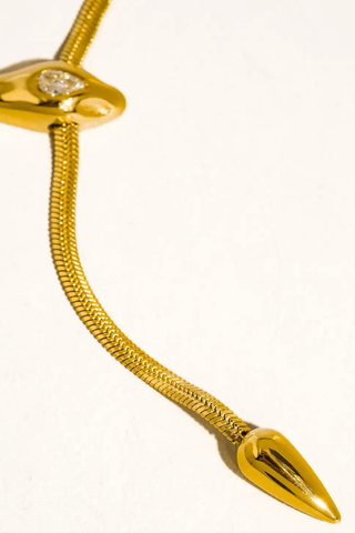Flânerie by MAIQ Gildora Gold Non-Tarnish Serpent Y Lariat Necklace