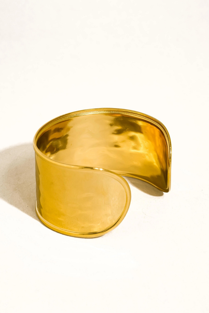 Flânerie by MAIQ Calric 18K Gold Non-Tarnish Wide Statement Cuff Bracelet